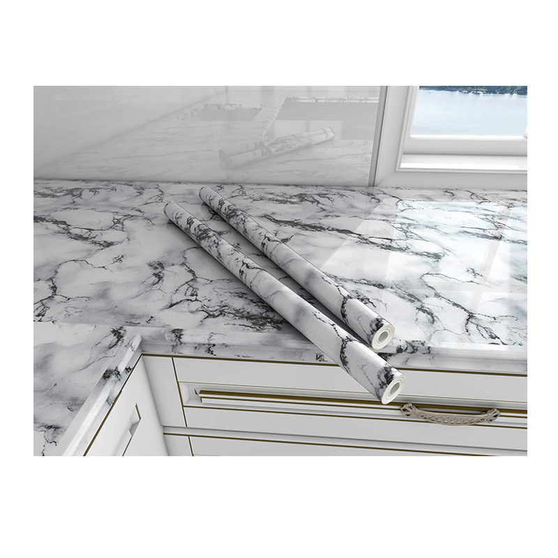 60cm Marble Pattern Self Adhesive Wall Paper Rolls Kitchen Removable Waterproof 3D marble Wallpapers