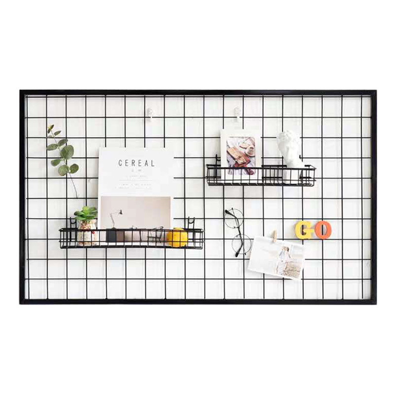 Wall-mounted metal wire mesh magazine small flower pot rack snack mobile phone accessory clothing coat hat display hanging rack