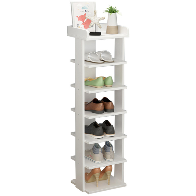 Wooden detachable shoe rack multi-layer simple cheap shoe storage cabinet and single row shoes shelf with drawer on top