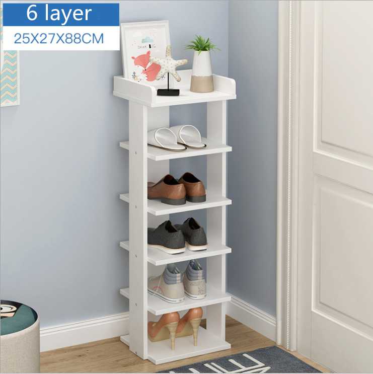 Wooden detachable shoe rack multi-layer simple cheap shoe storage cabinet and single row shoes shelf with drawer on top