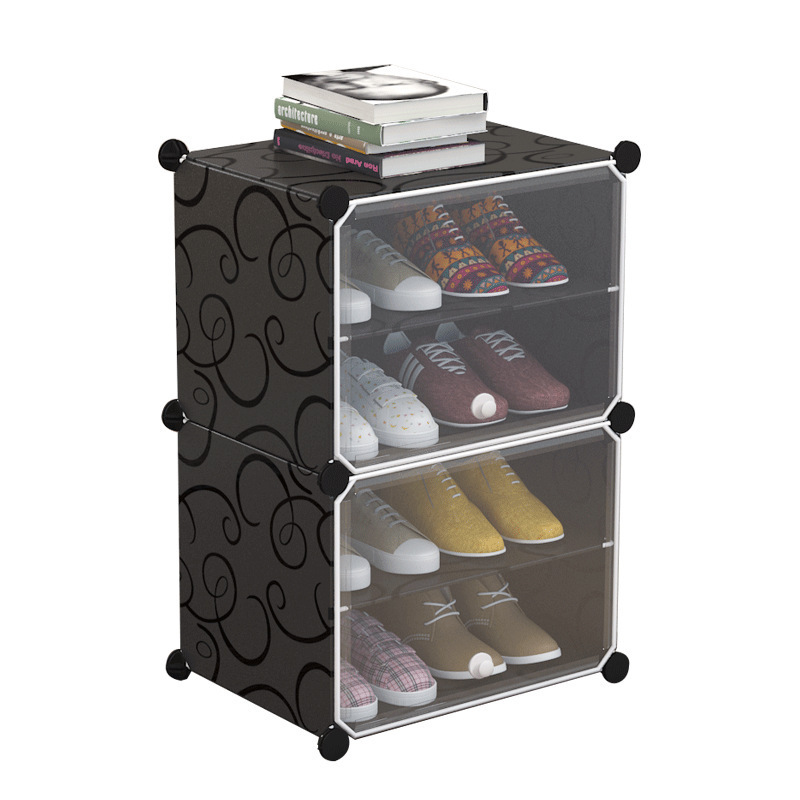 Cheap 1*4-3*10 Spaces Adjustable Assembled Plastic Dust Shoe Rack Cabinet,With Free Umbrella Stand Storage Shoe Rack