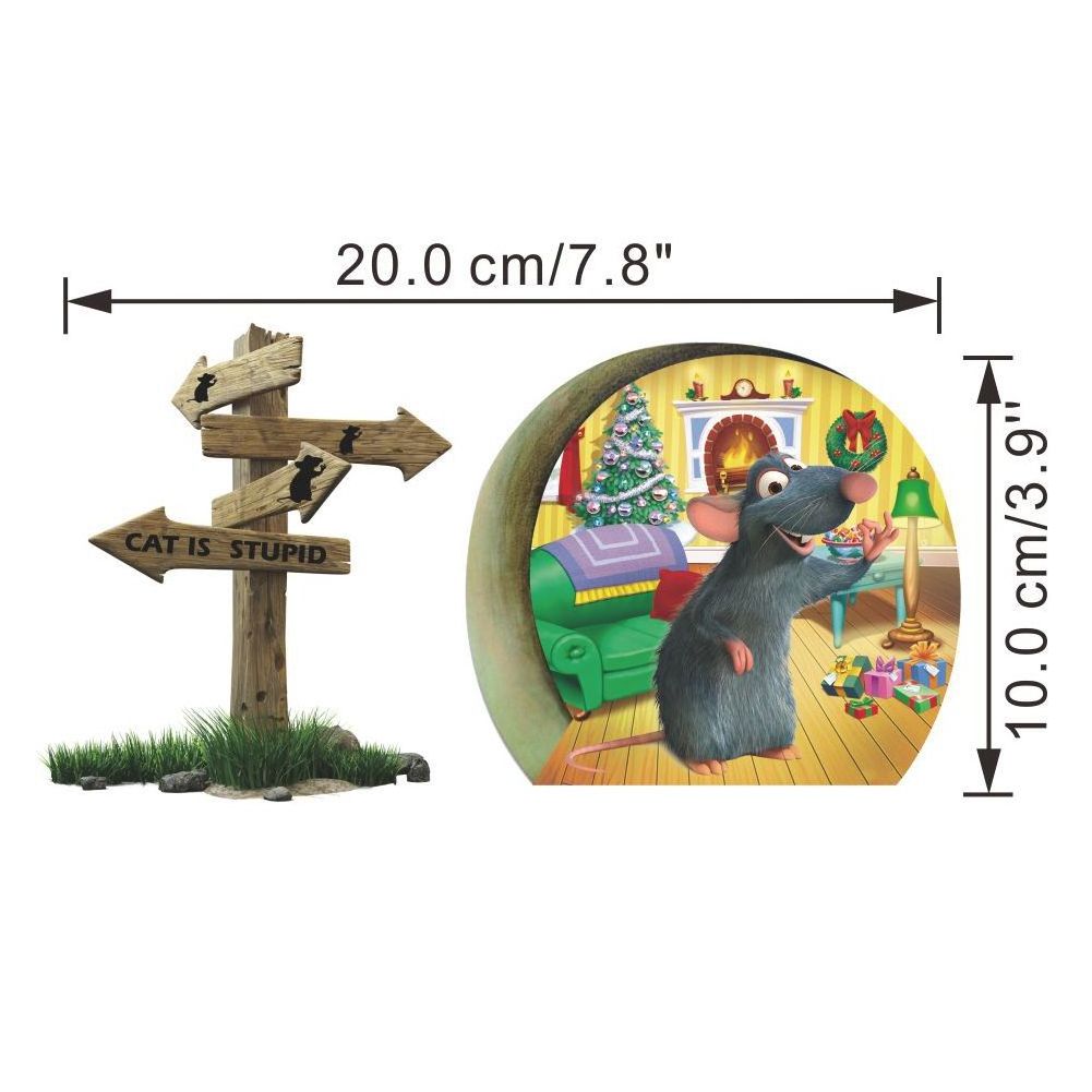 Wholesale Christmas little mouse hole children's room living room background wall cartoon decoration sticker