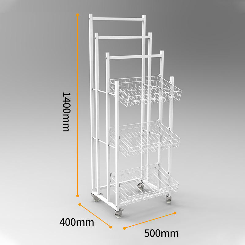 Movable black / white metal multi-function 6-layer umbrella rain gear display rack