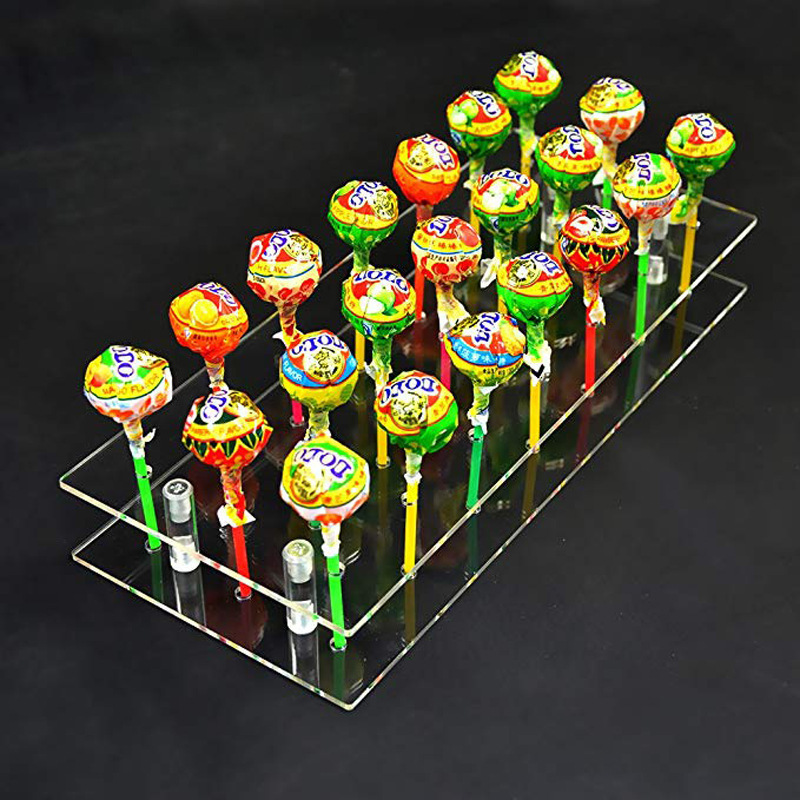 Porous layered shopping mall supermarket snack convenience store counter candy dessert plastic acrylic lollipop display stand