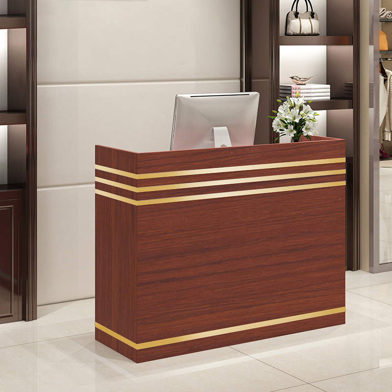 Customize Logo Small Wood Front Reception Desks, Retail Convenience Clothes Store Barber Shop Checkout Counter