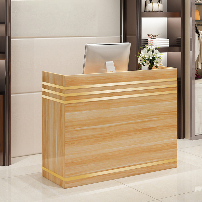 Customize Logo Small Wood Front Reception Desks, Retail Convenience Clothes Store Barber Shop Checkout Counter