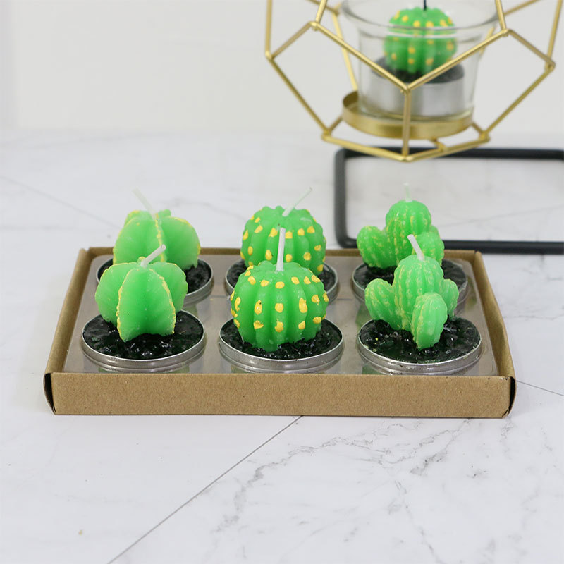 Custom Various Styles Free Combination Paraffin Simulation Potted Plant Cactus Prickly Pear Animal Shape Succulent Rose Candle