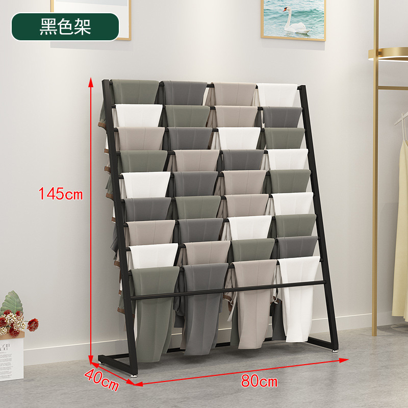 L-shape suit pants jeans casual pants display rack, Multi-layer silk scarf pants fabric hanging display stand