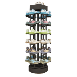 Shoe store metal floor standing sports shoes rotating sneaker display stand whole price