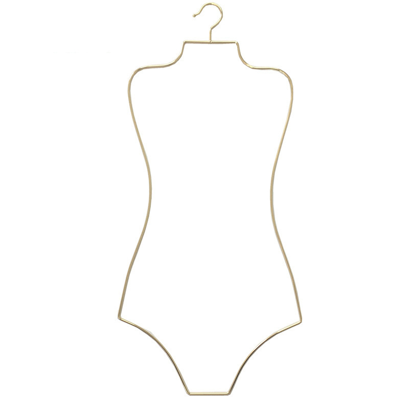 Body Shape Chrome Golden Silver Swimsuit Underwear Hanger Display, Metal Wire Clothes Swimwear Swimsuit Hangers For shop