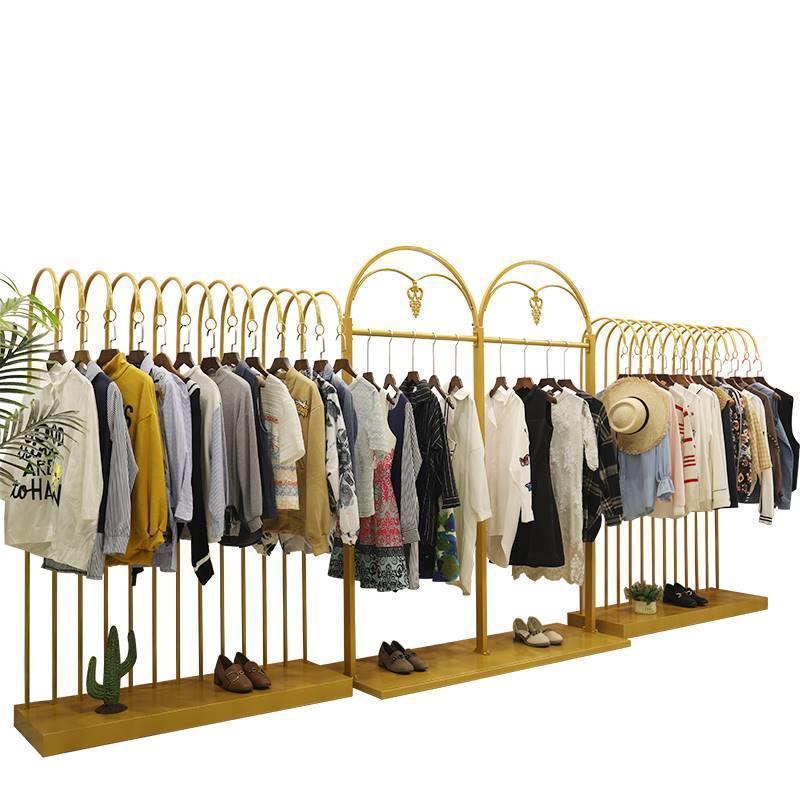 Kainice Stainless Steel Industrial Pipe Clothes Rack Retail Clothes Shop Furniture Modern Design Metal Clothing Display Rack