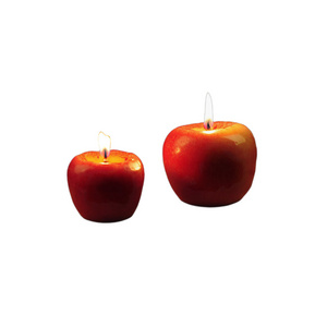 Wholesale Red Apple Shape Christmas Eve Birthday Holiday Decorative Paraffin Candle