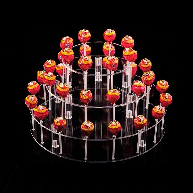 Porous layered shopping mall supermarket snack convenience store counter candy dessert plastic acrylic lollipop display stand