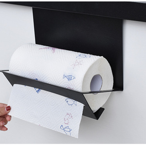 Multi-function Kitchen Wall-mounted Hanging Metal Paper Towel Roll Tissue Storage Shelf