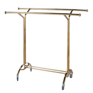 Adjustable floor-standing telescopic folding bar clothing rack Luxury Metal Cloth Hanger Rack Stand and Drying rack holder .