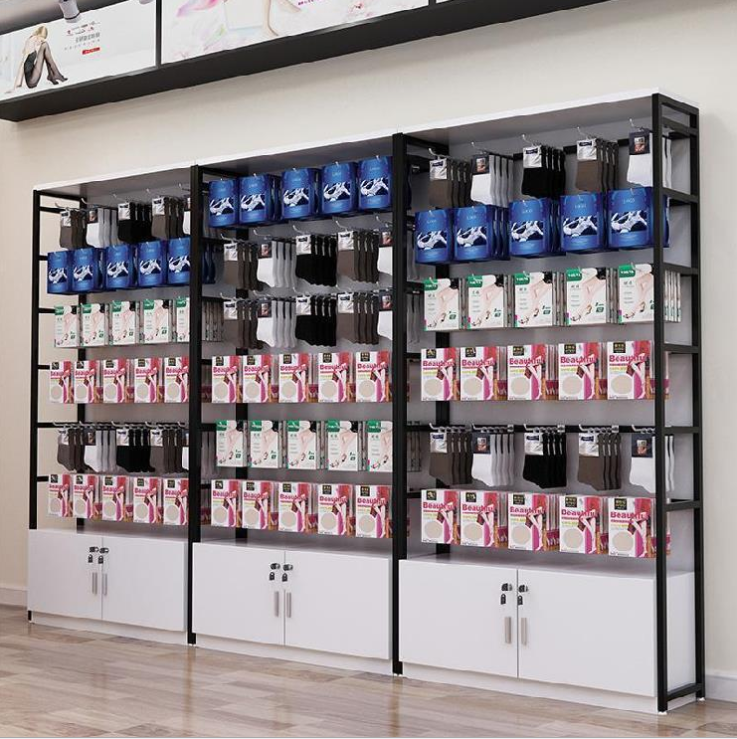 Supermarket snack shelf display cabinet mobile phone case display stand convenience store jewelry underwear hook showcase