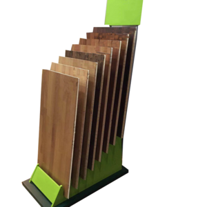 Pretty Waterfall Embedded  Retail Wood Floor Ceramic Tile Sample Board Standing Display Rack