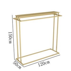 Floor standing clothing store double-sided children's clothing display stand, side hanging  partition golden clothing rack