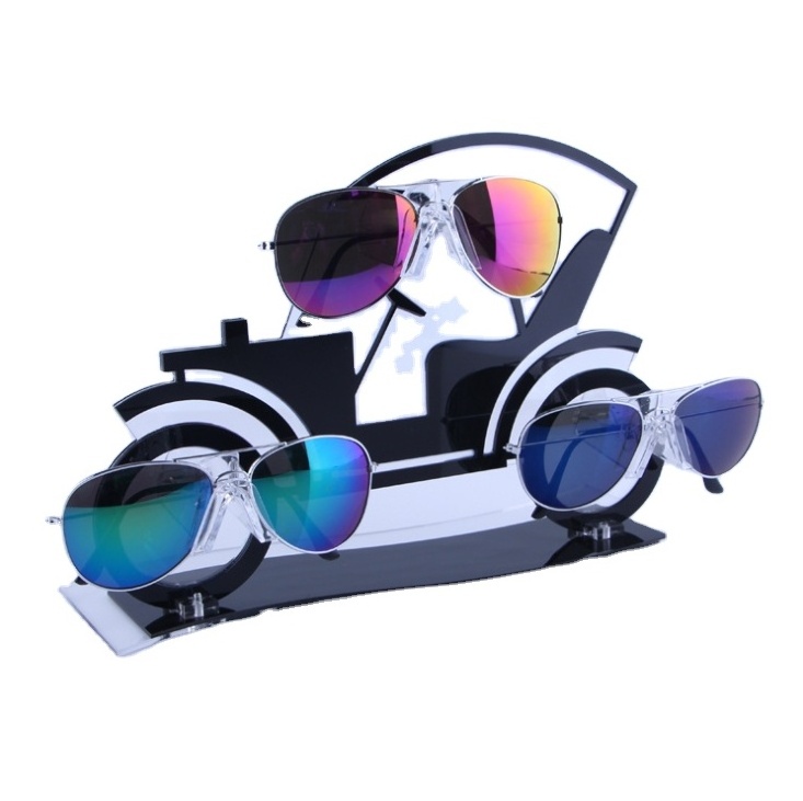 Acrylic car shaped glasses display stand Desktop creative optical shop transparent sunglasses window display racks and holder