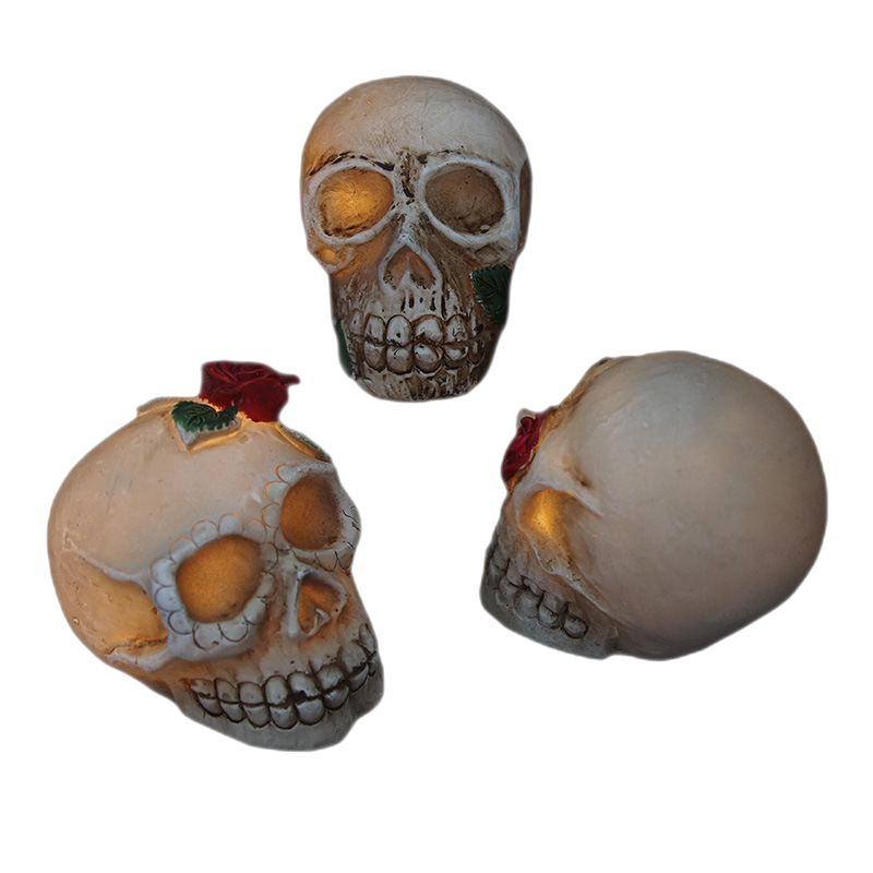 Resin Ghost Festival Halloween Decoration Simulation Pumpkin Skull LED Electronic Candle Light For Wholesale