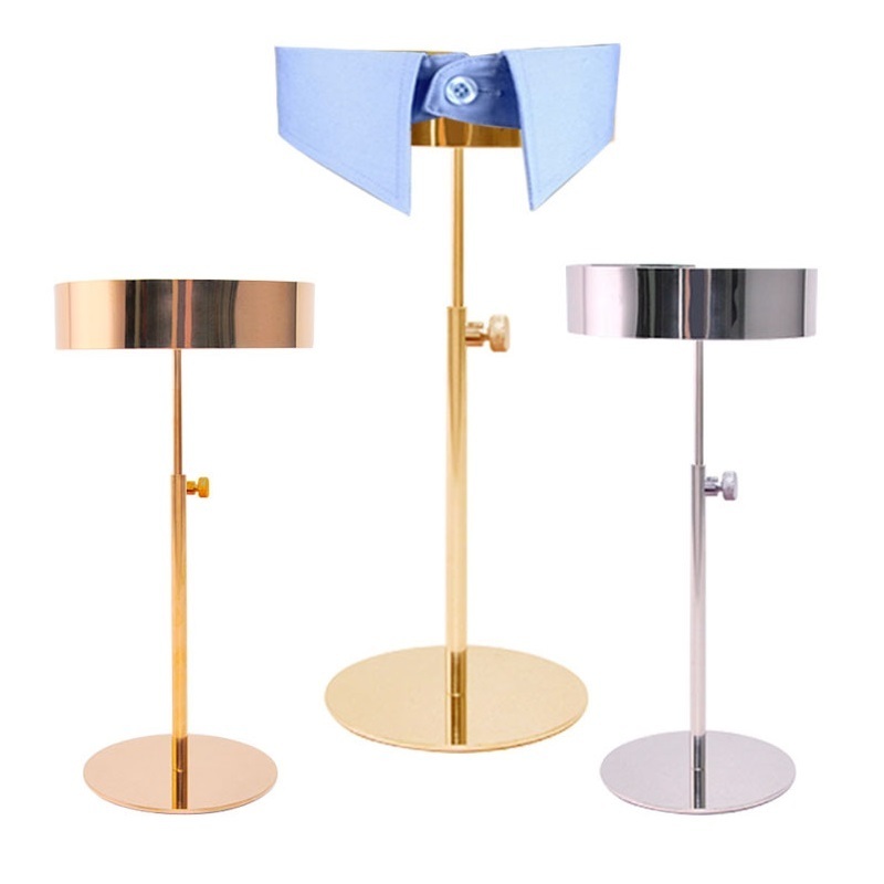 New stainless steel Clothes shop window display stand, Counter vertical shirt collar sleeve cuff telescopic display frame