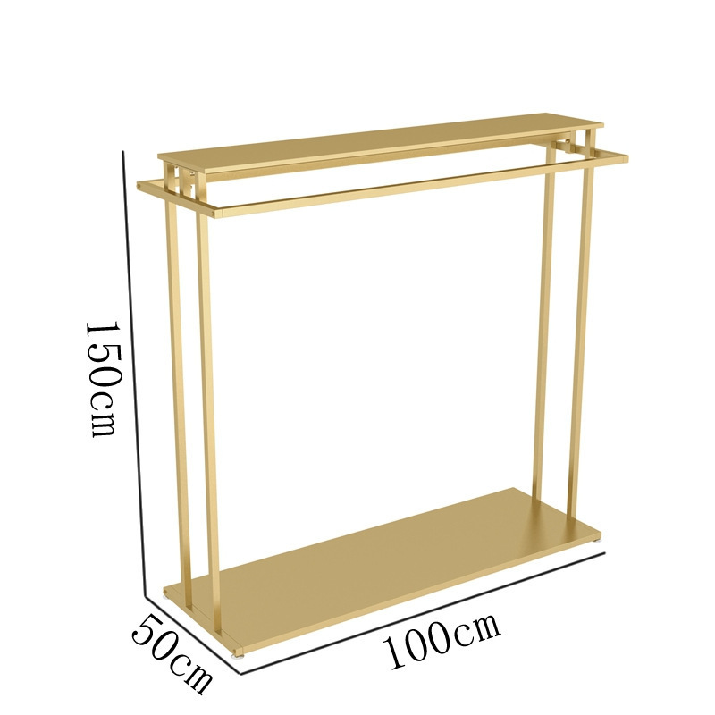 Floor standing clothing store double-sided children's clothing display stand, side hanging  partition golden clothing rack