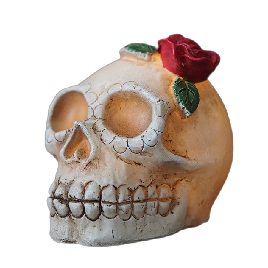 Resin Ghost Festival Halloween Decoration Simulation Pumpkin Skull LED Electronic Candle Light For Wholesale