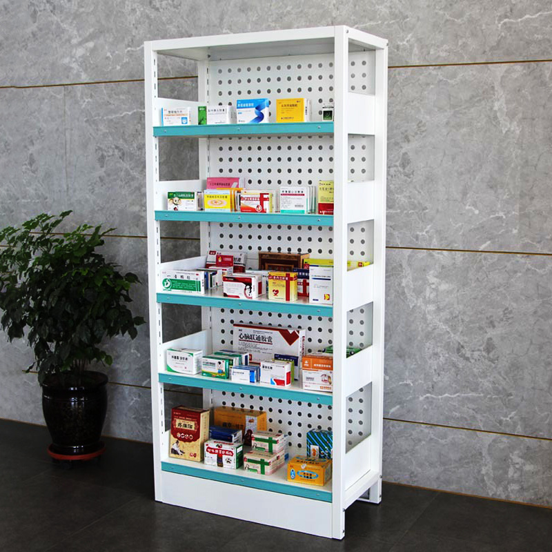 Pharmacy Furniture Hospital Clinic Indoor Wall Shelf Displays Racks, Easy Install Retail Pharmacy Shelving Display Cabinets