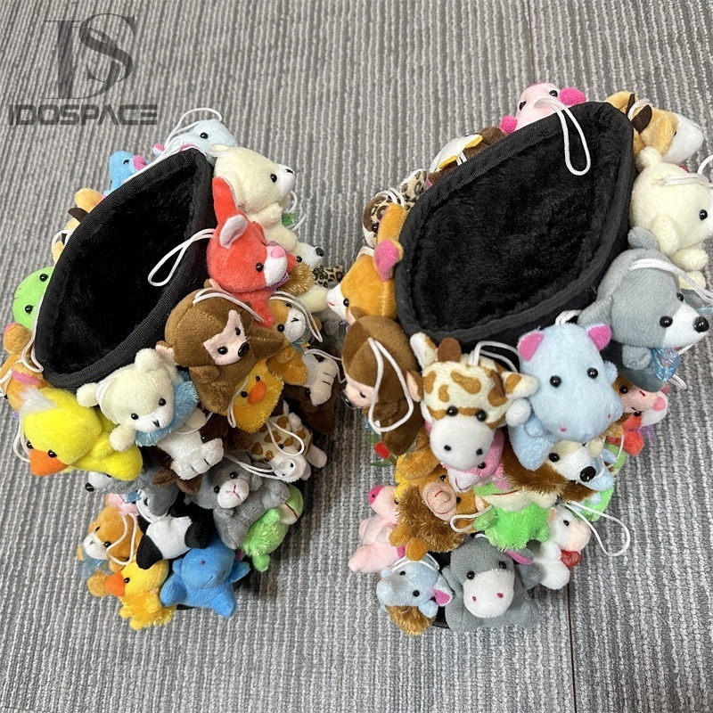 IDOIT Winter Snow Boots Women Unique Teddy Bear Boots Covered In Stuffed Animals Fluffy Middle Calf Platform Boots