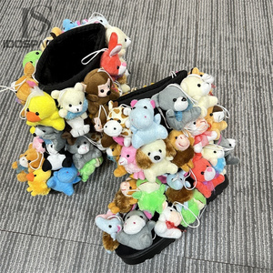 IDOIT Winter Snow Boots Women Unique Teddy Bear Boots Covered In Stuffed Animals Fluffy Middle Calf Platform Boots