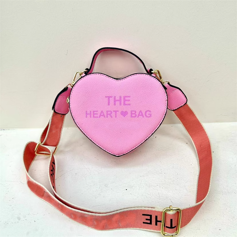 IDOIT Heart Shaped Purses and Handbags For Women Fashion Letters Shoulder Bag Girls Crossbody Bag Cute Ladies Clutch Tote Bag