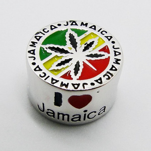 Jamaica Mixed Enamel Tropical Sunset Charms Beads For Jewelry Making 925 Sterling Silver CZ Palm Tree Bead