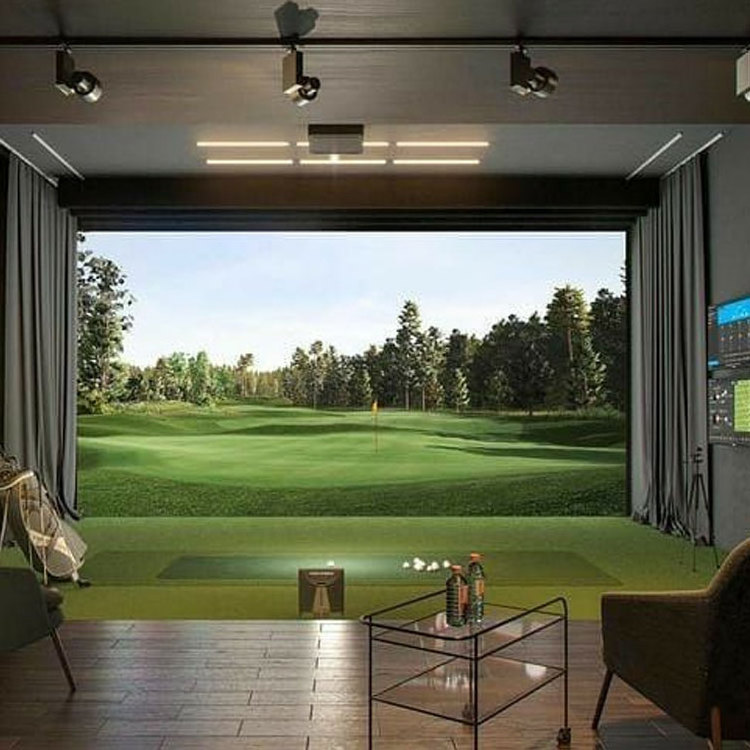 Indoor impact training home 3d system golf clubhouse swing practice simulated hitting VR enclosure golf simulator