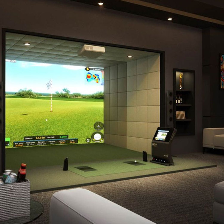 Indoor impact training home 3d system golf clubhouse swing practice simulated hitting VR enclosure golf simulator