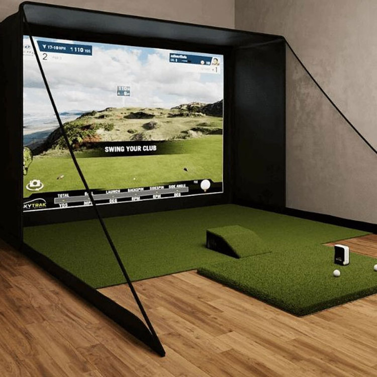 Indoor impact training home 3d system golf clubhouse swing practice simulated hitting VR enclosure golf simulator