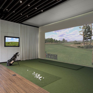 Indoor impact training home 3d system golf clubhouse swing practice simulated hitting VR enclosure golf simulator