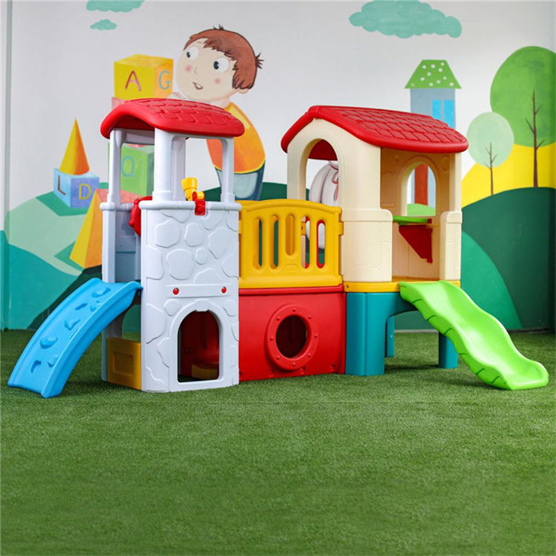 Children Indoor Playhouse Toboganes Infantil Outdoor Small Plastic Slide Playground Set Kids Play House With Slide BestSuppliers