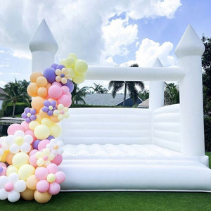 All white outdoor wedding party rental adults kids commercial bounce house for sale inflatable bouncy castle jump bouncer