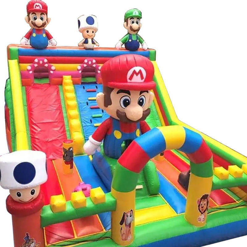 Custom cartoon character commercial grade pvc super mario bouncy castle jump house air kids jumping castle combo set