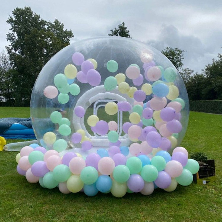 Custom size outdoor inflatable wedding kids party camping clear pop up bubble tent transparent crystal igloo dome bubble house