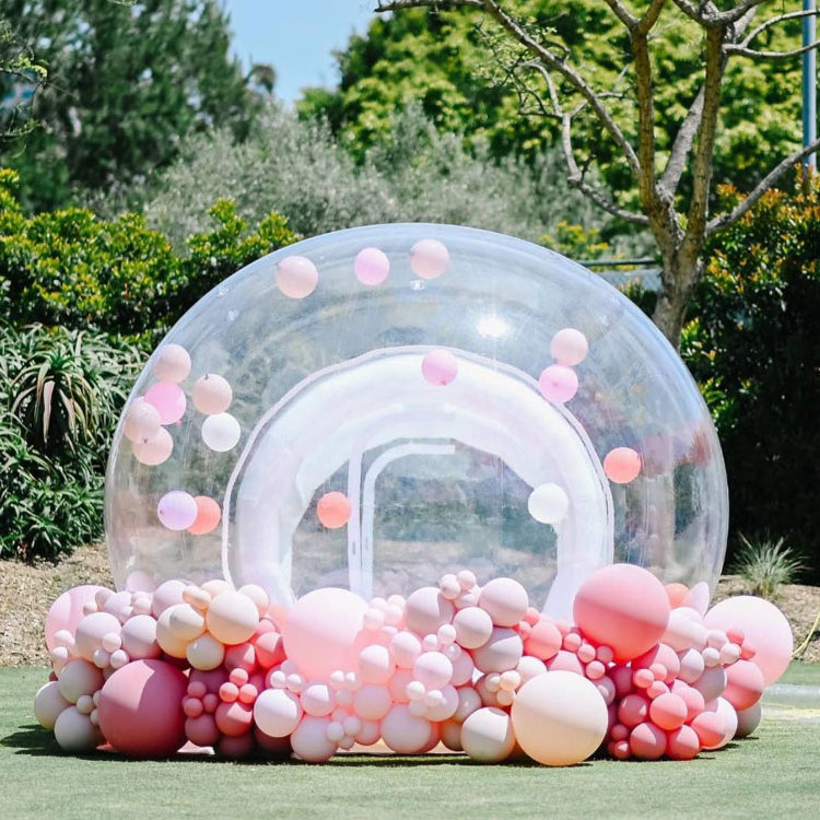 Custom size outdoor inflatable wedding kids party camping clear pop up bubble tent transparent crystal igloo dome bubble house