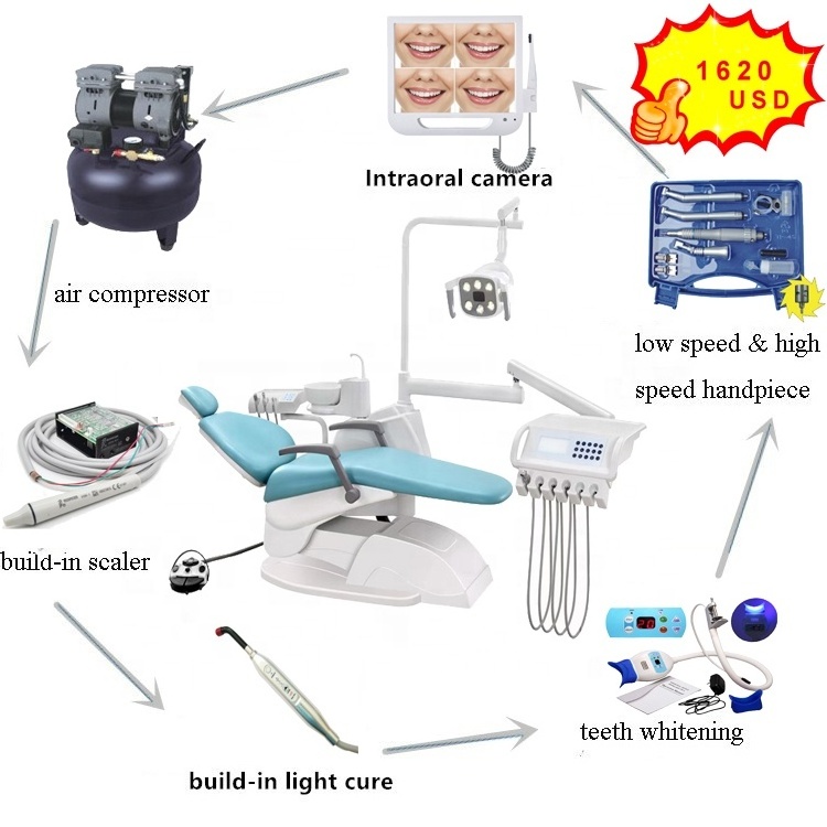 Italy Safety M8 foshan 2022 top mounted simulator dental unit chair with promotion air compressor