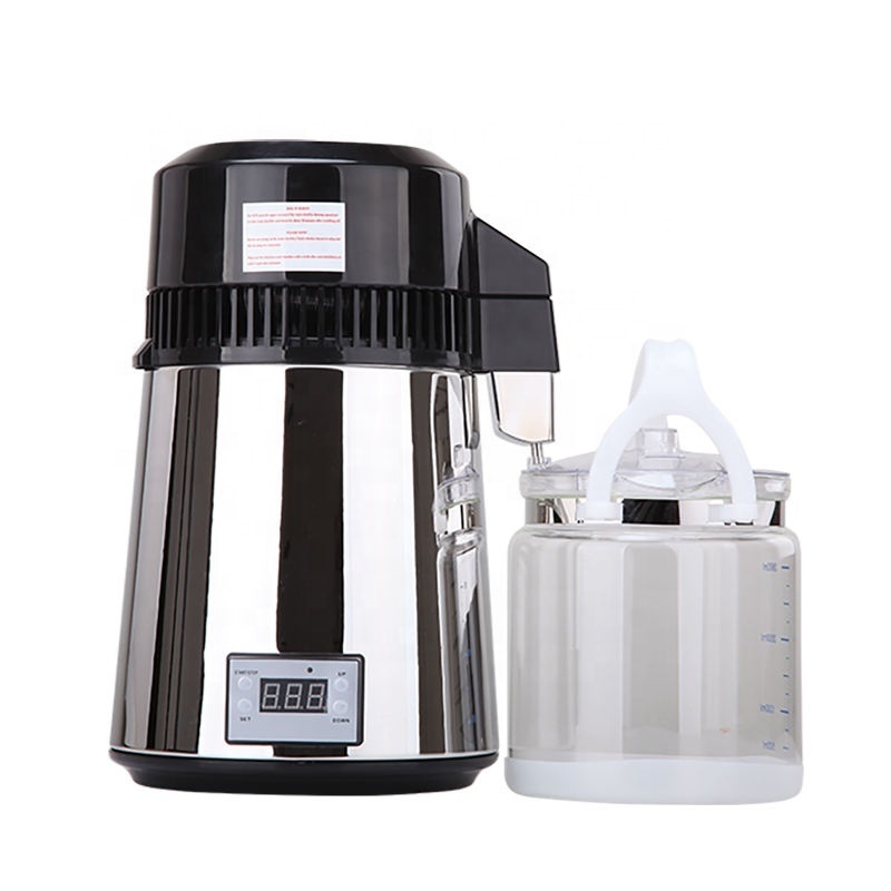 800W 4L Stainless Steel Pure Water Distiller with Glass Bottle