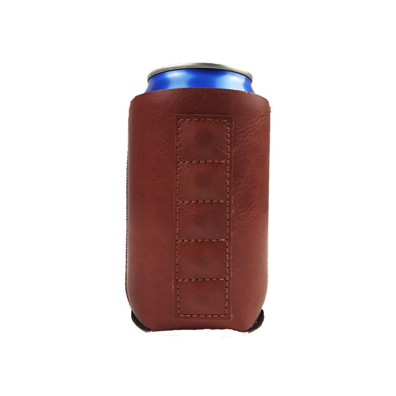 custom logo insulated 12oz  neoprene pu leather magnetic beer bottle drink can cooler sleeve stubby holder coozies