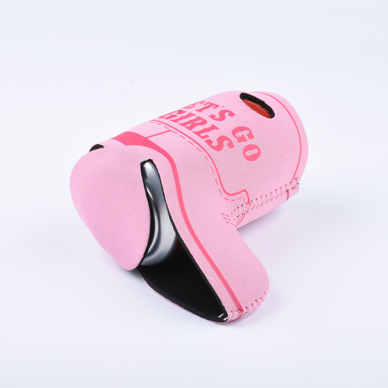 Custom Logo Printed Personalized Promotional Shoe Boot Shaped Pink Neoprene Stubby Holder Beverage Beer Can Cooler Coozies