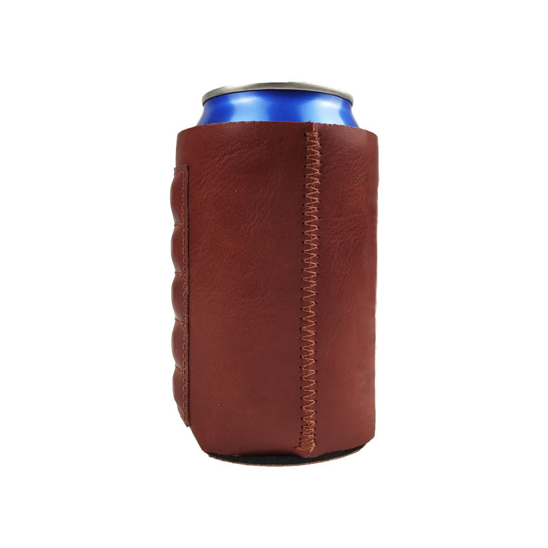 custom logo insulated 12oz  neoprene pu leather magnetic beer bottle drink can cooler sleeve stubby holder coozies