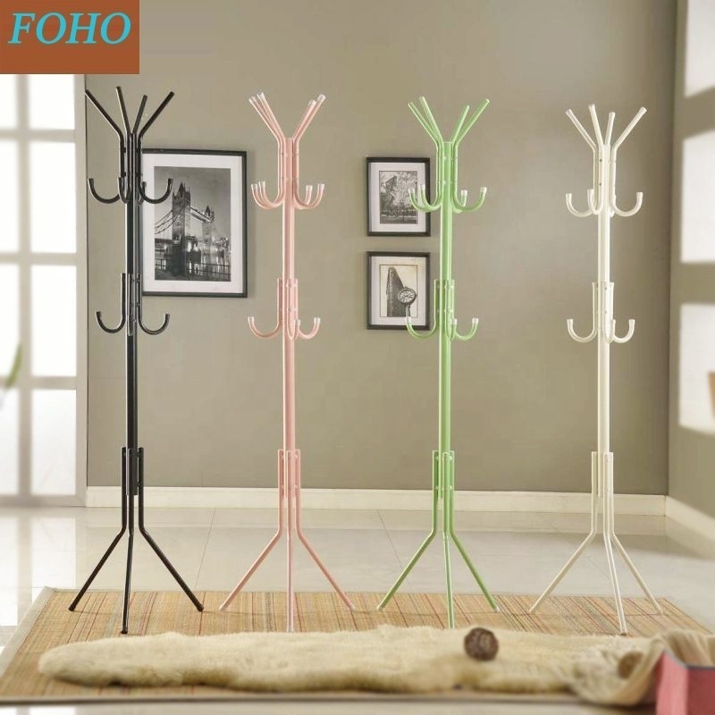 Modern Metal Coat Rack Easy Assembly Iron Free Standing Coat Racks for Home Use in Bedroom and Living Room