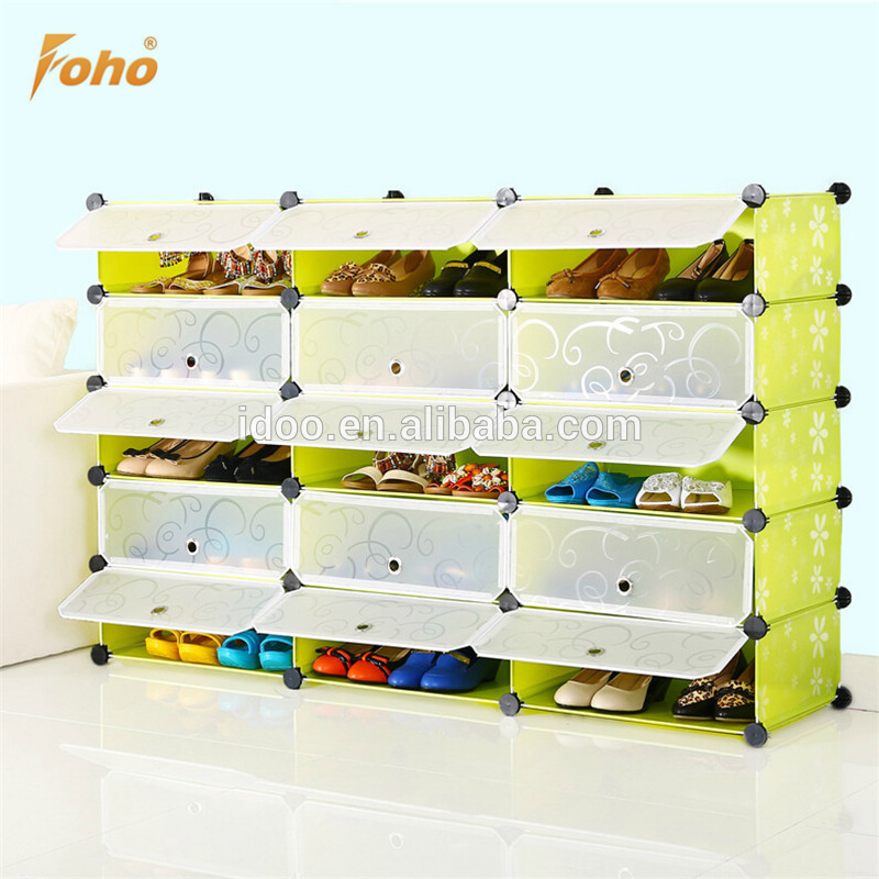 Diy Assemble PP Customized Modern Clear Plastic Box Shoe Cabinet Storage