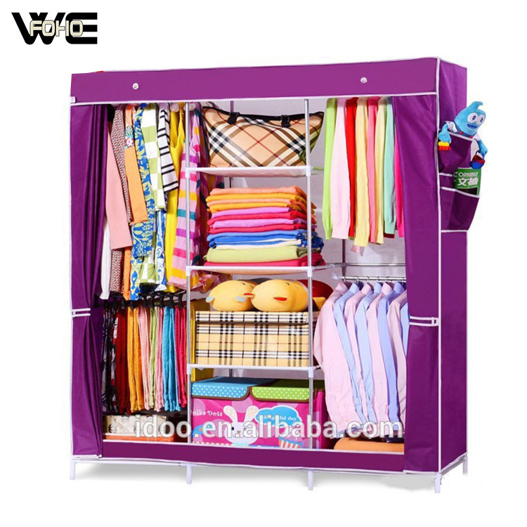 Chinese Small Room Classic Fabric Wardrobe Designs Adjustable Bedroom Wardrobe