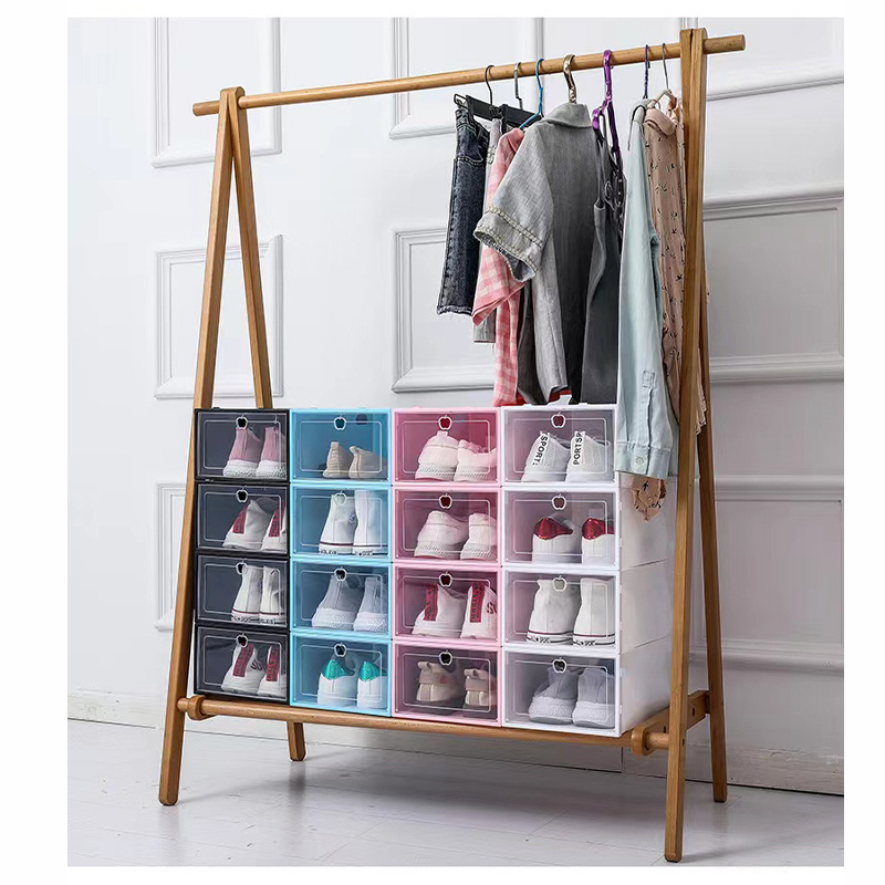 Wholesale Portable Eco-Friendly Foldable Plastic Shoe Rack Storage Cabinet Universal Foldable Shoes Storage Box for Bag Storage